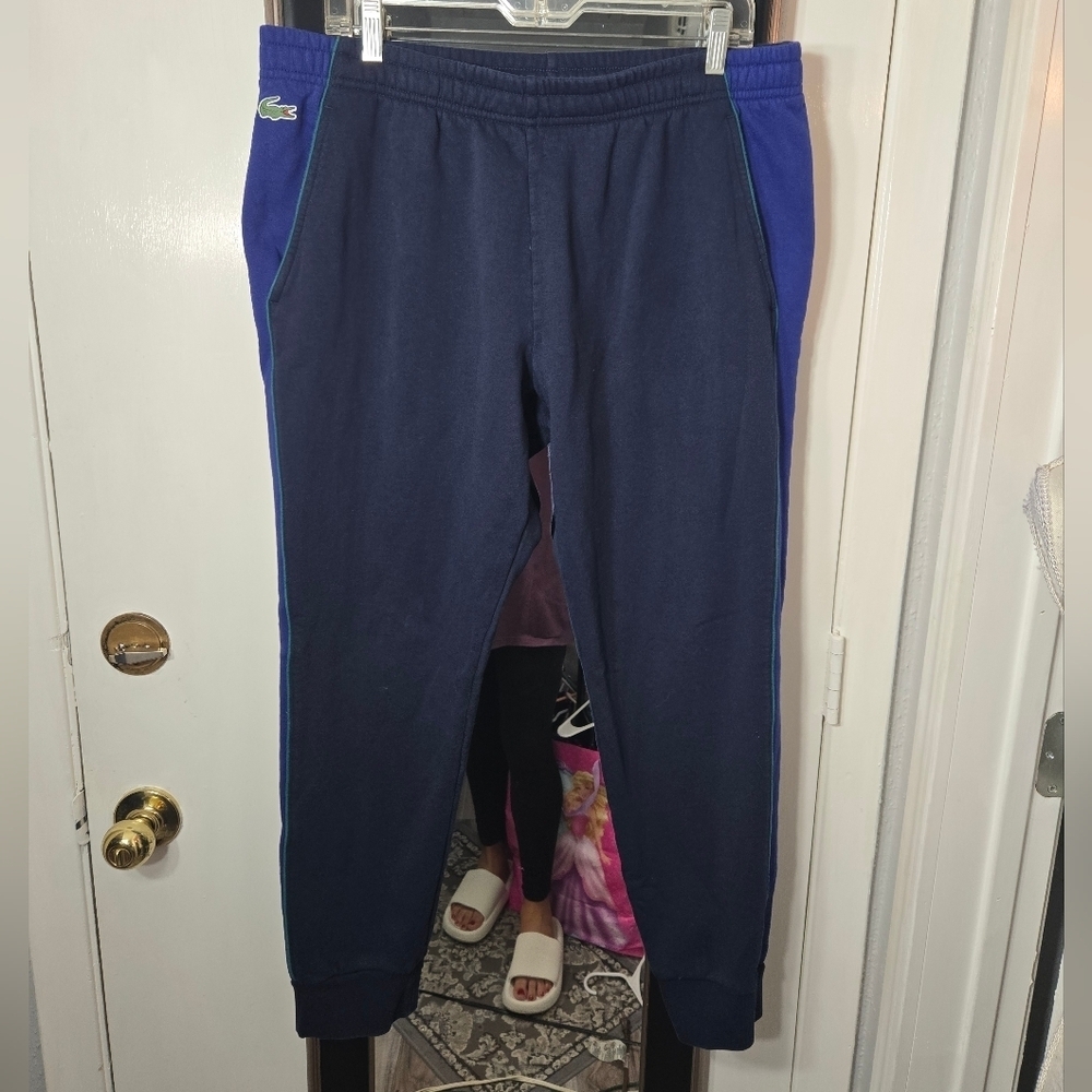 Lacoste Sport Men's Navy Fleece Cotton Sweatpants Joggers Sz XL